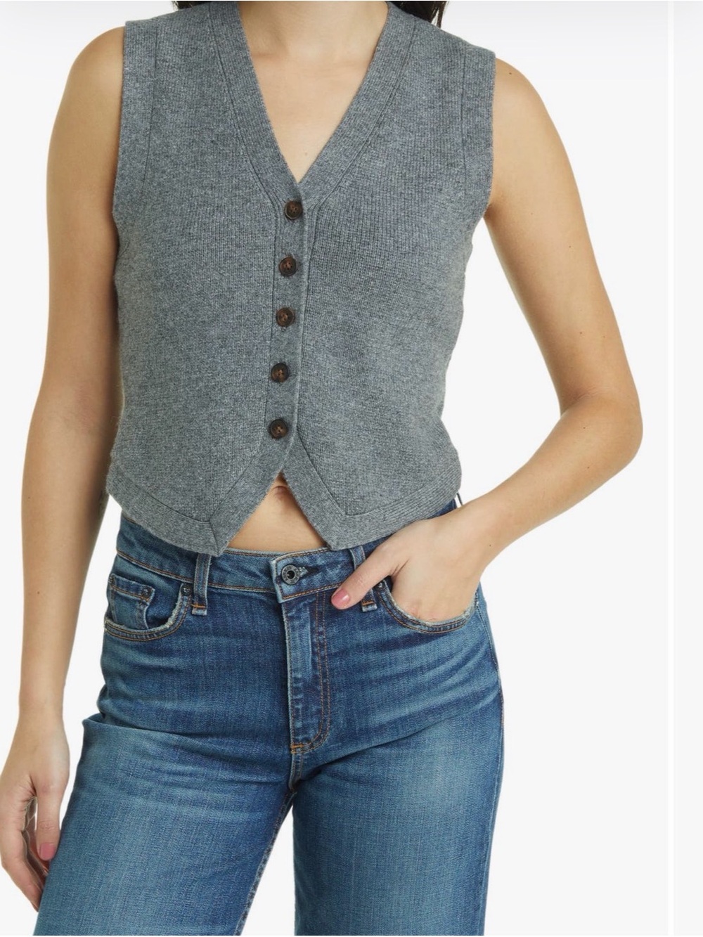 Madewell V-Neck Button-Front Sweater Vest NWT